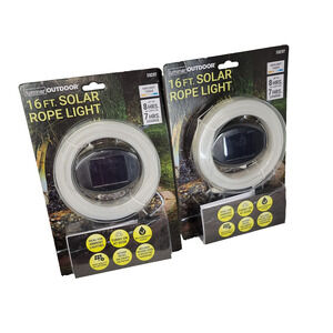 Luminar Outdoor 16ft Solar Rope Light Garden Yard Driveway Lot of 2 Yard Lights